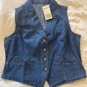 Denim Button-Up Vest